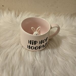 PINK MUG WITH BUNNY INSIDE! HIP HOP HOORAY! 10 Strawberry Street Whimsical 3D